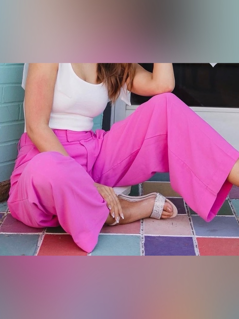 a new day Bright Pink A-Line Wide-Leg Skirt